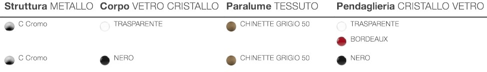 Colores de la Estructura de la Lámpara Chanel Opera Italamp